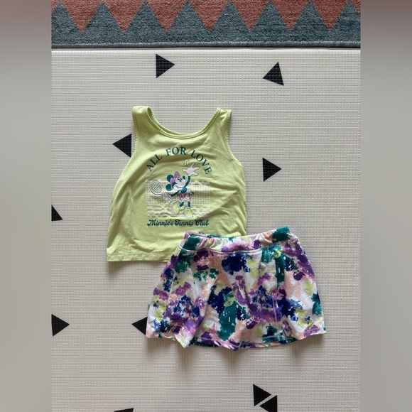 Disney|Minnie Mouse two piece matching set, Tank Top and Floral Skirt Set•••4T - Picture 1 of 5